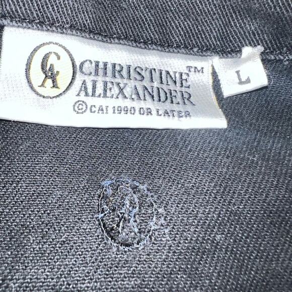 Christine Alexander jacket black denim gold & brown beading & crystals  Sz L - Picture 12 of 14